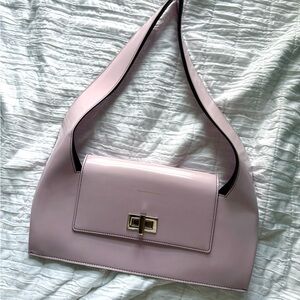 Audette Lavender Leather Baguette Bag